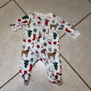 Carter's Festive White Pajamas with Red and Green Accents